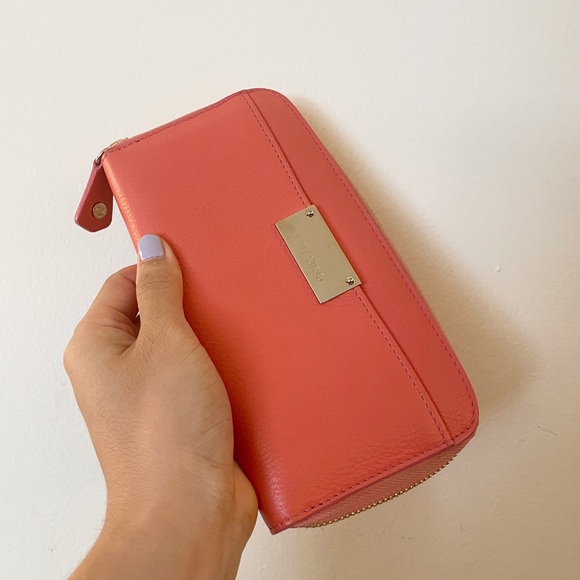 Jimmy Choo | Pippa Long Wallet in Coral - Picture 3 of 10